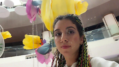 Crazy Cumwalk in Public Shopping Mall Blowjob in Public Toilet