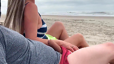 Milf jerks me off in front of everyone. Public ejaculation.