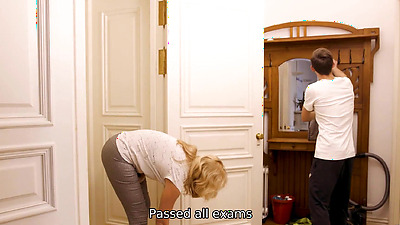 SHAME4K. Boy lets moms sexy girlfriend take a shower at his place