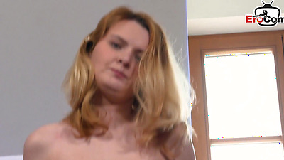 Shy German Chick Dislike her first porn casting with old man