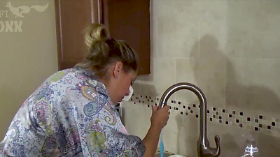 step Son Takes Advantage of Step Mom's Hand Stuck in Sink - Virtual Sex, Older Woman