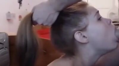 Very Sloppy Deepthroat on Webcam