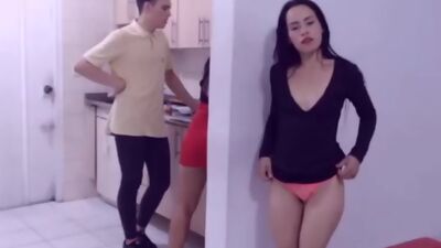 Amateur cheating tease on cam (no sound)