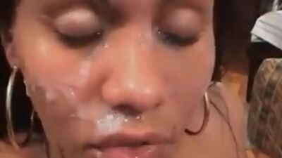 Big clit Brazilian girl, sucks, fucks, facial