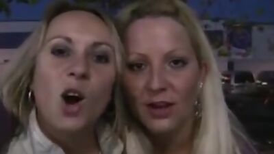 Hot german teen FFM threesome hardcore public sex action in the car parking