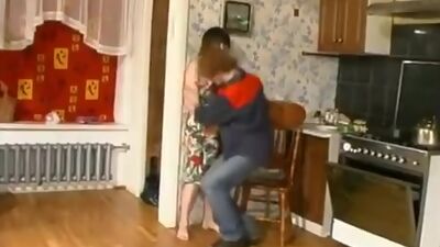 Mature brunette woman gets nailed hard in her own kitchen