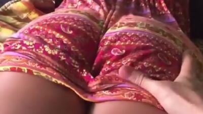 Hot latina amateur milf babe with juicy ass is laying on the bed