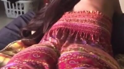 Hot latina amateur milf babe with juicy ass is laying on the bed