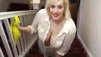 Big natural tits British amateur milf down blouse JOI