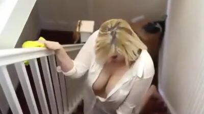 Big natural tits British amateur milf down blouse JOI