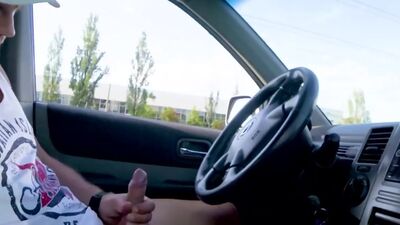 Cute petite teen gives me hot handjob at public parking lot. Mia Bandini