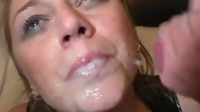 Busty teen in her first anal gangbang