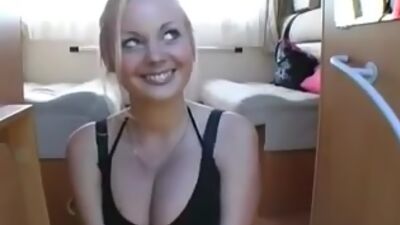 Busty German girl masturbation and fuck