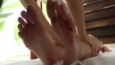 Sensual lesbian massage with pussy fingering