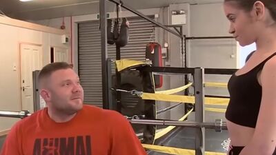 Shy girl’s ring side romp