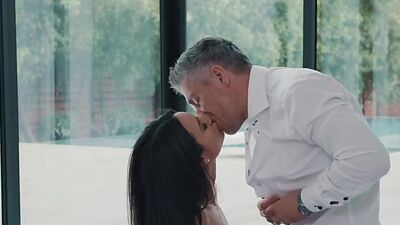 Adorable teen fucks dilf lover