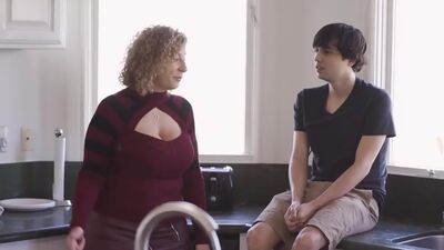 Busty milf fucks with the young stud