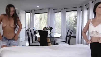 Teen masseuse and her friend make their tight pussies so wet