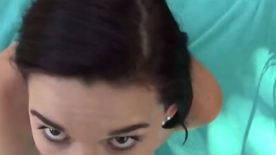 Broke teen flashing and sucking in the woods