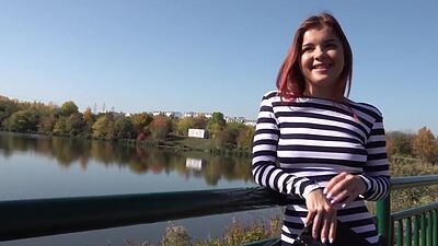 Redhead euro cockriding pov dick outdoors in couple
