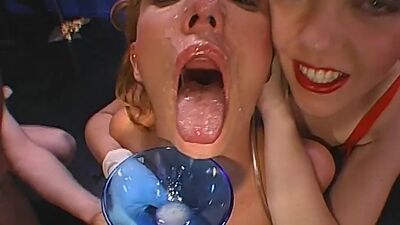 Sluts collect cums and gets facials in groupsex