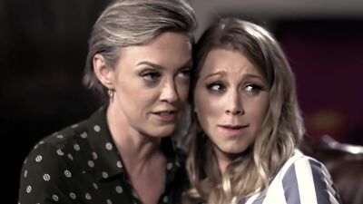 Dick's long cock fucked Katie and Dee's milf pussies