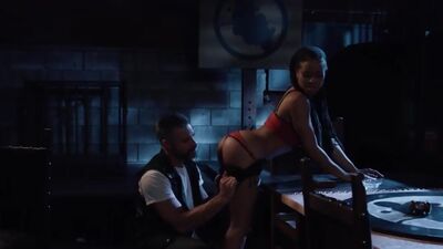 Rough biker Charles Dera fucks prospect his girlfriend ebony Kira Noir hard