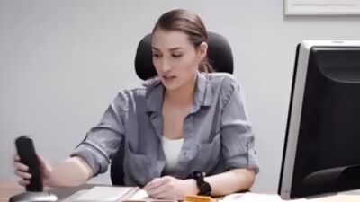 LOVELY secretary Bella Rolland FUCKING her Boss' big COCK