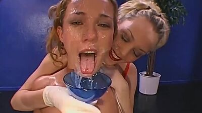 German whores shows cums collect and swallows