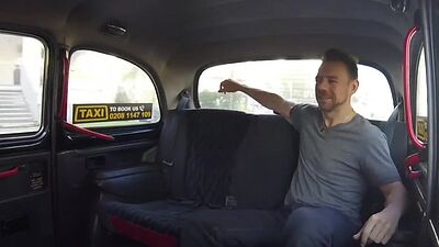 Bigboob blonde taxi driver licked and nailed by passenger