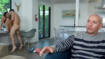 Step Aunt on her knees sucking her step nephews huge cock