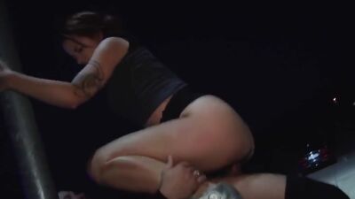 Petite German Teen in Public Car Park