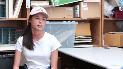 Marvelous young shoplifter girl Carolina Sweets agreed to get her tight twat fuck by an LP officer