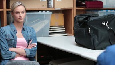 Sexy cute shop lifter chick Emma Hix gets banged by the big cock of an LP officer