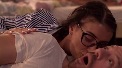 Bigboobs hostel babes threeway pounded after titty fuck