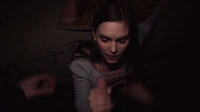 Roundass euro student gets bentover and gives bj for cash