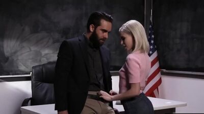 Cute student seduces teacher afterclass then getting fucked