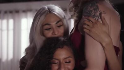 Latina TS gets her ass fucked by her shemale stepsister