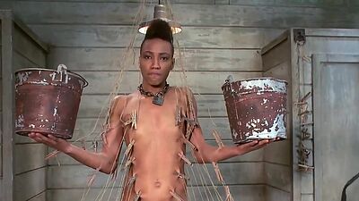 Ebony dancing and getting flog