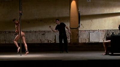 Ebony dancing and getting flog