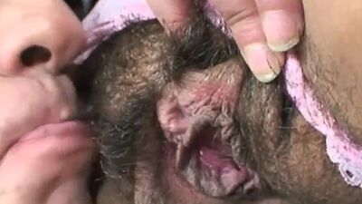 Hairy teen pussy banged by old man cock