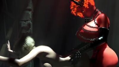 Spooky big tits babes having futa sex in a fantasy animation