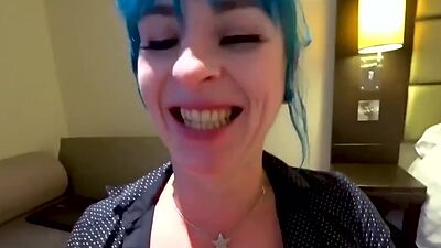 British whore eats two dicks in threesome