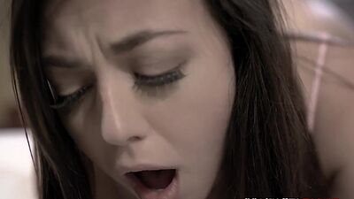 Teen slut fucked by stepbro after removing cucumber