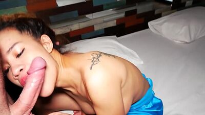 Big tits amateur Thai MILF having some fun with a big dick white client
