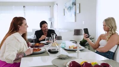 Stepdads hard throbbing cock pleased by his blonde stepdaughter