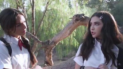 Dyke schoolgirls ditch class to lick pussy and get fingered