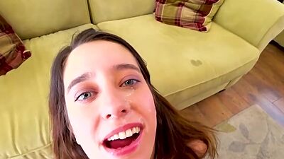Petite POV frenchie sucks on horny leeds cock