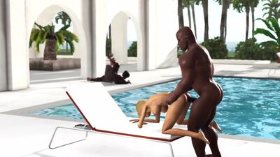 Group sex on the island. Black big guys fuck hard hot horny girls