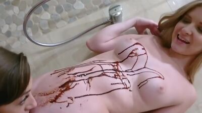Fucking three horny besties in the bathroom